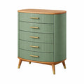 Green Five Drawer Wooden Chest