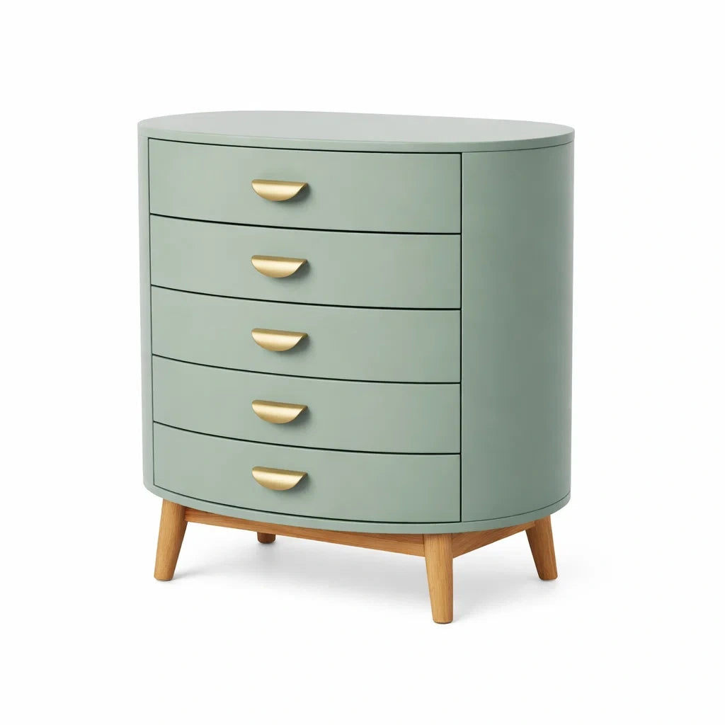 Light Green Curved Drawer Chest