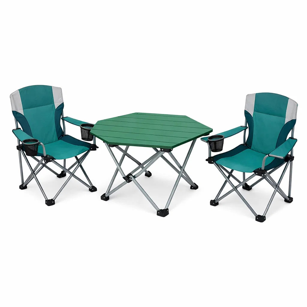 Green Square Table and Chair Set
